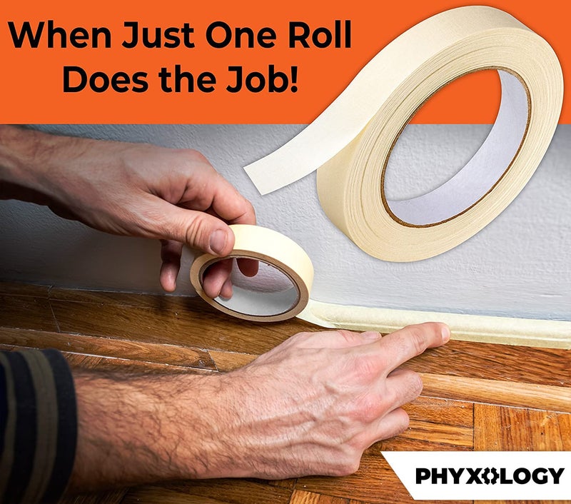 PHYXOLOGY SUPPLY 3/4 in Pro-Grade Masking Tape. Single Roll = 60 Yards of Multi-Use, Easy Tear Removable Tape. Great for Labeling, Painting, Packing and More. Adhesive Leaves No Residue! - Image 4